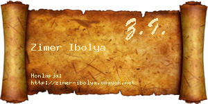 Zimer Ibolya névjegykártya
